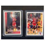 Lot of 2 Michael Jordan Basketball Cards - 1991 Upper Deck #44 & 1993 Upper Deck #23