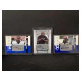 Lot of 3 SAGE Hit Autograph Football Cards - Leodis McKelvin, Jamie Harper, Tyrell Johnson