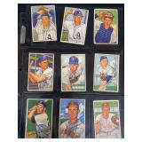 1952 Bowman Baseball Partial Set (9 Cards) Featuring Dick Fowler, Ray Murray, Sherman Lollar, Allie Clark, Lou Kretlow, Mel Parnell, Ken Silvestri, Tommy Byrne, Whitey Lockman
