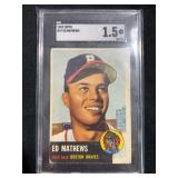 1953 Topps #37 Ed Mathews Boston Braves Graded SGC 1.5
