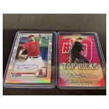 2020 Bowman Chrome & Leaf Metal Draft Reid Detmers Signed Lot of 2 Cards