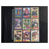 1987-1989 Topps Donruss Fleer Baseball Card Collection - 9-Card Lot Including Gary Sheffield, Tom Glavine, Mark McGwire, Craig Biggio, and Rafael Palmeiro
