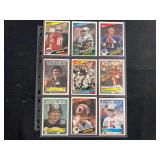 1983 and 1984 Topps Football Card Lot of 9 with Terry Bradshaw, Walter Payton, Phil Simms, and Others