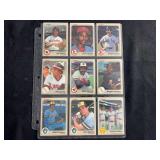 1983 Fleer Baseball Card Partial Set - Jim Palmer, Lonnie Smith, Dwight Evans, Rod Carew, Eddie Murray, Reggie Jackson, Rollie Fingers, Paul Molitor, Red Sox All-Stars (9 Cards)