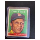 1960 Topps Baseball Card #464 Curt Flood St. Louis Cardinals Raw