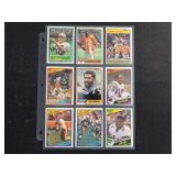 1984 Topps Football Partial Set Lot of 9 Cards Featuring Steve Largent and Joe Greene
