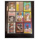 Topps Baseball Partial Set / Lot (9 Cards) incl. Bob Gibson, Steve Carlton, Lou Brock, Joe Morgan, Billy Williams