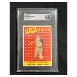 1958 Topps #487 Mickey Mantle All-Star Graded SGC 6