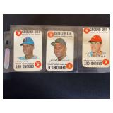 1969 Topps Card Game Rod Carew Roberto Clemente Pete Rose Lot of 3 Baseball Cards