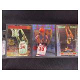 1992-1996 NBA Basketball Trading Cards Assorted Lot of 3 Hakeem Olajuwon Patrick Ewing Reggie Miller