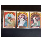 1972 Topps Baseball Lot of 3 - Reggie Jackson #435, Willie McCovey #280, Juan Marichal #567 Raw