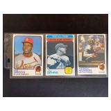 1973 Topps Baseball Cards - Bob Gibson #190, Lou Gehrig All-Time Grand Slam Leader #472, Thurman Munson #142 (Lot of 3)