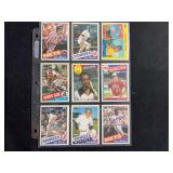 1985 Topps Baseball Card Partial Set Assortment - Star Players & Hall of Famers (18 Cards)