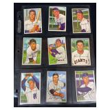1952 Bowman Baseball Complete Assembled Set Lot of 9 Cards Featuring Phil Cavarretta and Sal Maglie