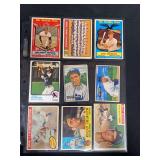 Assorted Major League Baseball Trading Card Lot of 9 Cards Featuring Hall of Famers and Stars