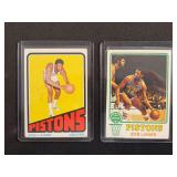 1971 Topps Bob Lanier #80 & 1974 Topps Bob Lanier #110 Detroit Pistons Lot of 2 Basketball Cards