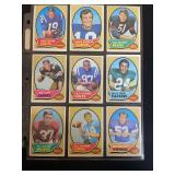 1970 Topps Football Trading Card Lot of 9 Includes John Unitas, Dick Butkus, and Lance Alsworth