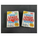 1987 Fleer Major League Baseball League Leaders Logo Stickers and Trading Cards Walgreens Exclusive Set Box Lot of 2