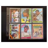 1966 Topps Baseball Cards Lot of 6 With Ernie Banks and Willie Stargell