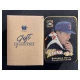 1995 Classic Metallic Impressions Nolan Ryan Embossed Metal Collector Cards in Decorative Tin (Set of 5)