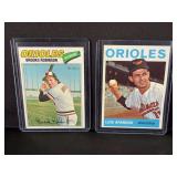 1977 Topps Brooks Robinson #285 and Luis Aparicio #540 Baltimore Orioles Baseball Trading Cards Lot of 2 Raw