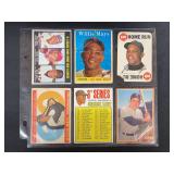 1960-1967 Topps Willie Mays and Yogi Berra Baseball Card Lot of 6