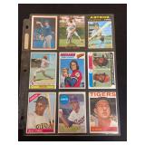 Baseball Card Assortment Lot featuring Nolan Ryan Ozzie Smith Tom Seaver Rod Carew Al Kaline and Willie Stargell 9-Pocket Sheet