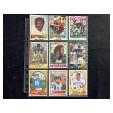 1975 Topps Football Mixed Lot of 9 Trading Cards Including Issac Curtis, Jim Hart, Ken Stabler, Reggie McKenzie, Jim Kiick, Willie Gault, Earl Morrall, Dan Fouts, Bob Hayes