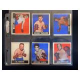 1948 Leaf Knock-Out Bubble Gum Boxing Trading Cards - Lot of 6 Featuring Jack Johnson, Mickey Walker, Harry Greb, Al Hostak, Ceferino Garcia, Sammy Mandell