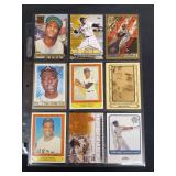 Baseball Trading Cards Mixed Lot of 9 Roberto Clemente Hank Aaron Willie Mays
