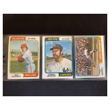 1974 Topps Baseball Card Lot of 3 - Mike Schmidt #283, Thurman Munson #340, Tom Seaver #80 - Raw