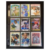Baseball Trading Card Lot Assorted Players Jim Palmer Tony Kubek Willie Mays Nolan Ryan Cal Ripken Rod Carew George Brett Mark McGwire 9-Pocket Page
