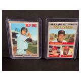 1970 Topps Baseball Cards - Carl Yastrzemski #10 and National League ERA Leaders #67 (Juan Marichal, Steve Carlton, Bob Gibson)