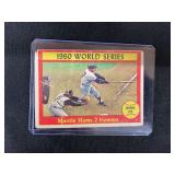 1960 Topps Mickey Mantle #307 1960 World Series Game #2 Mantle Slams 2 Homers Baseball Card