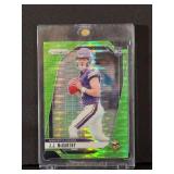 2024 Panini Prizm Football J.J. McCarthy Rookie Green Prizm Parallel Card #400