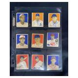 1948 Bowman Baseball Lot of 9 Cards featuring Jake Early, Bill McCahan, Jerry Priddy, Marty Marion, Floyd Baker, Paul Lehner, Al Brazle, and Others
