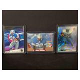 Lot of 3 Barry Sanders Football Cards Detroit Lions (2020 Panini Donruss Retro Series, 1999 Upper Deck HoloGrFX, 1991 Star Pics)