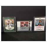 Lot of 3 Assorted Football Autographed Rookie Cards - P.J. Hill, T.C. Ostrander, Dwayne Jarrett
