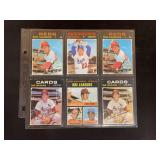 Topps Baseball Cards Lot of 6 With Dave Concepcion, Don Sutton, Ted Simmons, and RBI Leaders - Raw
