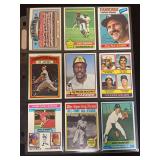 1976 Topps Baseball Cards - Lot of 9 Cards Featuring Hall of Famers and All-Stars
