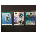 Barry Sanders Football Card Lot of 3 - 1991 Fleer #247, 1998 Pinnacle Mint Collection #35, 1999 Upper Deck HoloGrFX #20