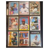 Baseball Card Lot of 9 Mixed Brands and Years Including Deion Sanders, Mark McGwire, Bob Gibson, and Johnny Bench Raw