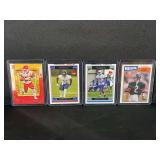 Assorted Football Trading Card Lot of 4 Topps and Panini Gridiron Kings - Clyde Edwards-Helaire, Devin Hester, Joseph Addai, Doug Flutie