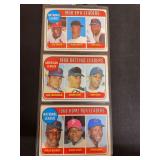 1969 Topps Baseball Card Lot of 3 - National League ERA Leaders #8 / American League Batting Leaders #1 / National League Home Run Leaders #6