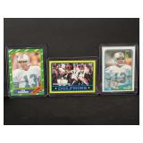 1986 and 1988 Topps Dan Marino Miami Dolphins Football Cards Lot of 3