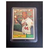 1961 Topps 415 Hank Aaron Milwaukee Braves Baseball Card