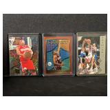 1995-96 Jerry Stackhouse Philadelphia 76ers Basketball Card Lot of 3 (Fleer Metal Rookie Roll Call R-8, Topps Finest #113, Upper Deck Premier Prospects #16)