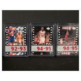 1998 Upper Deck MJ Timeframe Michael Jordan Lot of 3 Cards #69, #73, #77 (92-93, 94-95)