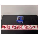 (2) Mark McGwire Street Sign & St. Louis Blues Plastic Cups NIB