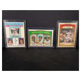 Lot of 3 Topps Baseball Cards featuring Carl Yastrzemski 1971 NL RBI Leaders and 1975 AL ERA Leaders Jim Palmer